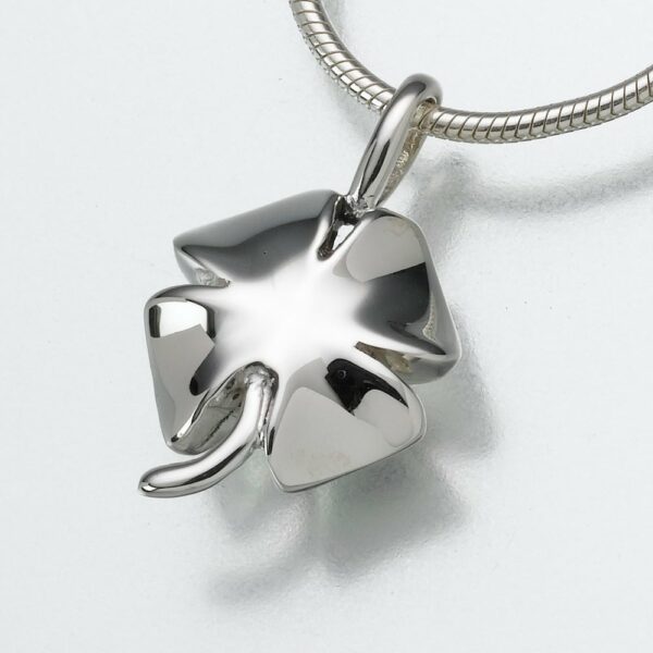 Four Leaf Clover memorial cremation pendant, sterling silver