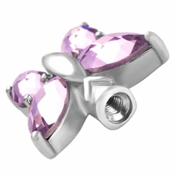 Cut Glass Butterfly Cremation Pendant, stainless steel - Image 3